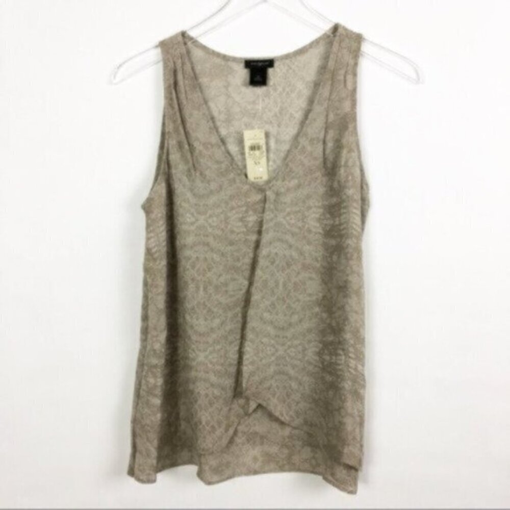 NWT Ann Taylor | Women's Tan & Cream Snake Print Top Size XS